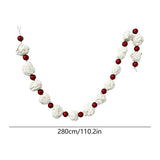 Festive Holiday Garland, Christmas Rattan Decoration, Pre-Strung Foam Ball Candy Cane Style, V1192-AZ-W-24685