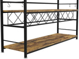 CARLA HOME Large Rack with Glass Holder, Metal Designed Bottle Holder and Wood Countertop for LSB-36267