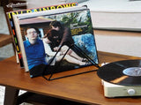 Crosley Voyager Bluetooth Portable Turntable - Amethyst Gadhouse Vinyl Rack Bundle - Black V398-CR8017BVR-AM4