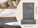 2X Neck Pillow for Recliner Chair, Adjustable Recliner Pillow forrest, Soft Velvet Non-Slip V1366-AZ2-W-14532