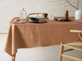 Vintage Design Homewares Helm Terracotta Washed Linen Cotton Tablecloth 180cm x 400cm V442-HIN-TABLEC-HELMLINENC400CM-TERRA-RE