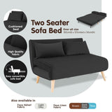 Sarantino 2-Seater Adjustable Sofa Bed Lounge Faux Velvet - Black SOFA-M30-SUE-BK