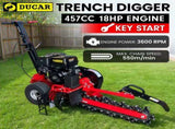 Ducar Trench Digger 457cc 18HP 4-Stroke Key Start, Petrol Trencher Machine TDG-GBT-150E-RD