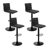 Artiss 4x Bar Stools Gas Lift Linen Fabric Black BA-TW-V17-1168-BKX4