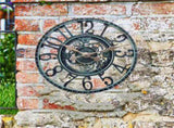 12-Inch Waterproof Outdoor Wall Clock, Analog Style, Sturdy Polyresin Construction, Fits with V1366-AZ2-W-04537