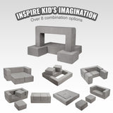 Modular Kids Play Couch 4Pcs DIY Creative Child Sectional Sofa Dark Grey V952-ETSF411849YCYGPWSV0