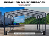 SHADE SHIELD Single Carport Shed 3.3 x 6 x 2.9m, Galvanised Steel Frame, Powder Coated Gable Roof, V219-CPRSINPCSG6A
