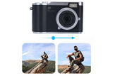 HD 1080P Flip Screen Retro Digital Camera 2.4-inch Display with 64GB TF Card - Black V1263-JX-6746-1