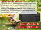 Grill Cover, 65 inch BBQ Gas Grill Cover for Outdoor Grill, Waterproof, Anti-UV, Rip-Proof, Fade V1107-114-85305-BLK-65IN