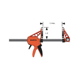 450mm Wurth Quick-Grip One Handed Bar Clamp F Clamp Hand Trigger Action Clamp V563-714662450
