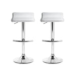 Artiss 2x Bar Stools Adjustable Gas Lift Chairs White BA-TW-NEWT706-WH-X2