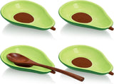 4 Pack Avocado Spoon Rest for Stove Top, 6.5 Inch Cute Ceramic Holder, Heat-Resistant Kitchen V1259-DP01-A-1028