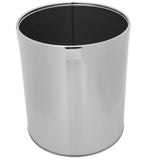 Space Saving Plated Silver Stainless Steel Trash Bin Ideal for Cabinets and Counters V1369-AZ3-W-09018
