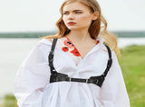 2 Pcs Women Leather Waist Belt Leather Harness Women Fashion Body Chain Adjustable Waist Belt V1258-DP02-C-2204