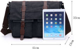 Mens Canvas Laptop Messenger Bag With Multiple Compartments Adjustable Shoulder Strap For Work V1237-ZY-807-248