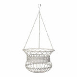 Set 2 Nested Antique White Hanging Baskets 36x77cm V637-74081BSK