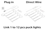 Linkable Under Cabinet LED Lighting 12V Dimmable Puck Lights with Wireless RF Remote Control, V1171-CC-BQNBND006