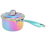 Stainless Steel Thickened Milk Pot with Lid Compound 3Layer Bottom Complementary Food PotColorful V1294-YM0901-3118210121512