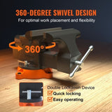 VEVOR 6" Bench Vice w/ Anvil 360&deg;Swivel Locking Base Heavy Duty Ductile Iron V952-DGNTQDXZSYCQ6QSMGV0