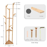 Solid Wood Floor Standing Hat Coat Jacket Hanger Storage Stand V767-XJJ43-G2-1