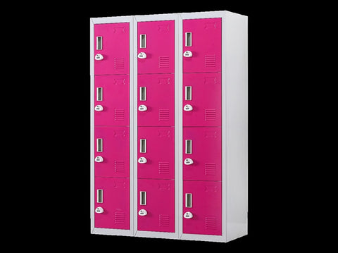 12-Door Locker for Office Gym Shed School Home Storage - 3-Digit Combination Lock V63-838911
