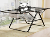 2-Tier Foldable Clothes Drying Rack for Balcony Bay Window-White V1161-101205
