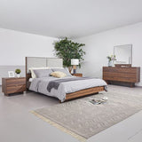 4 Pcs Queen Bedroom Suite with Dresser in Fabric LED Light V43-BDS-MYLS-4PC-DRS-Q