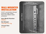 Shower Panel System, 6 Shower Modes, LED & Screen Hydroelectricity Shower Panel Tower, Rainfall, V952-FTYS6CS2MSDPKUG3WV9