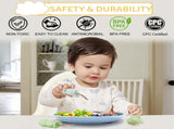 5-Piece Set - Children's Plate - Baby Plate in Stainless Steel - BPA-Free - Non-Slip - Unbreakable V1188-MS-313-0345