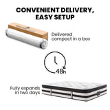 KINGSTON SLUMBER Luxury 34cm Double Mattress, Medium Firm, Euro Top, 5-Zone Pocket Spring Foam V219-BEDMATKSMD3A