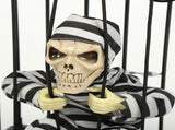 Halloween Scary Screaming Animated Skeleton Cage Prisoner with Light Up Eyes Haunted House Props V1294-YM0717-10352302