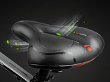 Comfort Bike Saddle With Memory Foam Padding, Ergonomic Shock Absorbing Spring Design With V1237-ZY-807-027