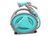 15M Portable Garden Hose Reel with Nozzle Handheld Water Hose Holder Reel for Outdoor Watering Green V1294-YM0901-3111250213811