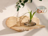 Love Shape Boho Wooden Wall Shelf Decorative Storage Design Organizer For Small Potted Plants V1370-AZ4-09238