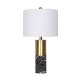 Sarantino Metal and Faux Marble Table Lamp in Black LMP-MLM-4550-BK