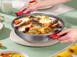 3pcs Silicone Pot Handle Sleeve Set Red - Non-Slip Heat-Resistant Grips for Cookware V1192-AZ-W-21421