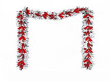Red and White Flocking Holiday Wreath, swag, Garland, Christmas Wreath for Front Door - Xmas V1192-AZ-W-21071