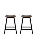 Artiss Bar Stools Set of 2 Kitchen Counter Stools Wooden Industrial Rustic Brown FUR-S-BAR-CHR-01-BRX2