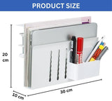 CARLA HOME Under Desk Side Laptop Holder Storage with No Drill Cable Management Tray and Pen Storage LSB-36108