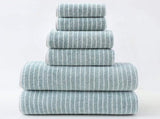 Luxury Cotton Striped Towel Set - 6 Piece Set , Ultra V888-ELOSUNG11390