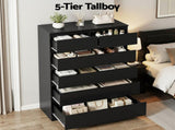Artiss 6 Chest of Drawers Tallboy PEPE Black FUR-S-CDR-01-BK-AB
