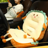 SOGA 2X Cute Face Toast Bread Cushion Stuffed Car Seat Plush Cartoon Back Support Pillow Home Decor SCUSHION042X2