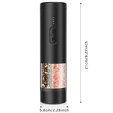 USB Rechargeable Automatic and Pepper Mill Grinder Set with LED Light Battery Display Adjustable V1366-AZ2-W-27690