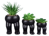 3PCS Artificial Succulent Plants in Ceramic Pots Modern Cute Human Shaped Decorative Fake Succulents V1294-YM0901-3115240022311