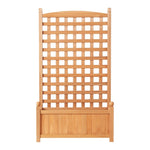 Green Fingers Garden Bed Wooden 64x35x115cm Planter Raised Box Container Trellis GARDEN-WOOD-PANEL-58