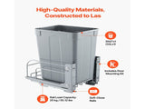 Pullout Trash Can for Kitchen Cabinets, Garbage Waste Recycling Bin, Under Mount Waste Container, V952-CFLJTDTDTHSYKL1U7V0