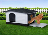 PaWz Dog Kennel Outdoor Indoor Plastic L Grey PT1080-L-GY