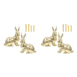 Set of 4 Brass Bunny Drawer Knobs, Metal Bronze Cabinet Handles for Dressers, Cabinets, Furniture, V1192-AZ-W-33150