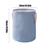 Foldable Laundry Bask Large Capacity Canvas Hamper Sisal Handle Dorm Bedroom Bathroom Storage Tote V1370-AZ4-09164