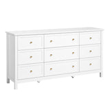 9 Drawer Dresser, Wooden Chest of Drawers with Sliding and Anti-tip Device, Retro Minimalist Dresser V952-FGFCTJ3L9C57RT2W8001V0